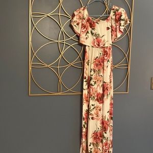 Maternity photography baby shower dress